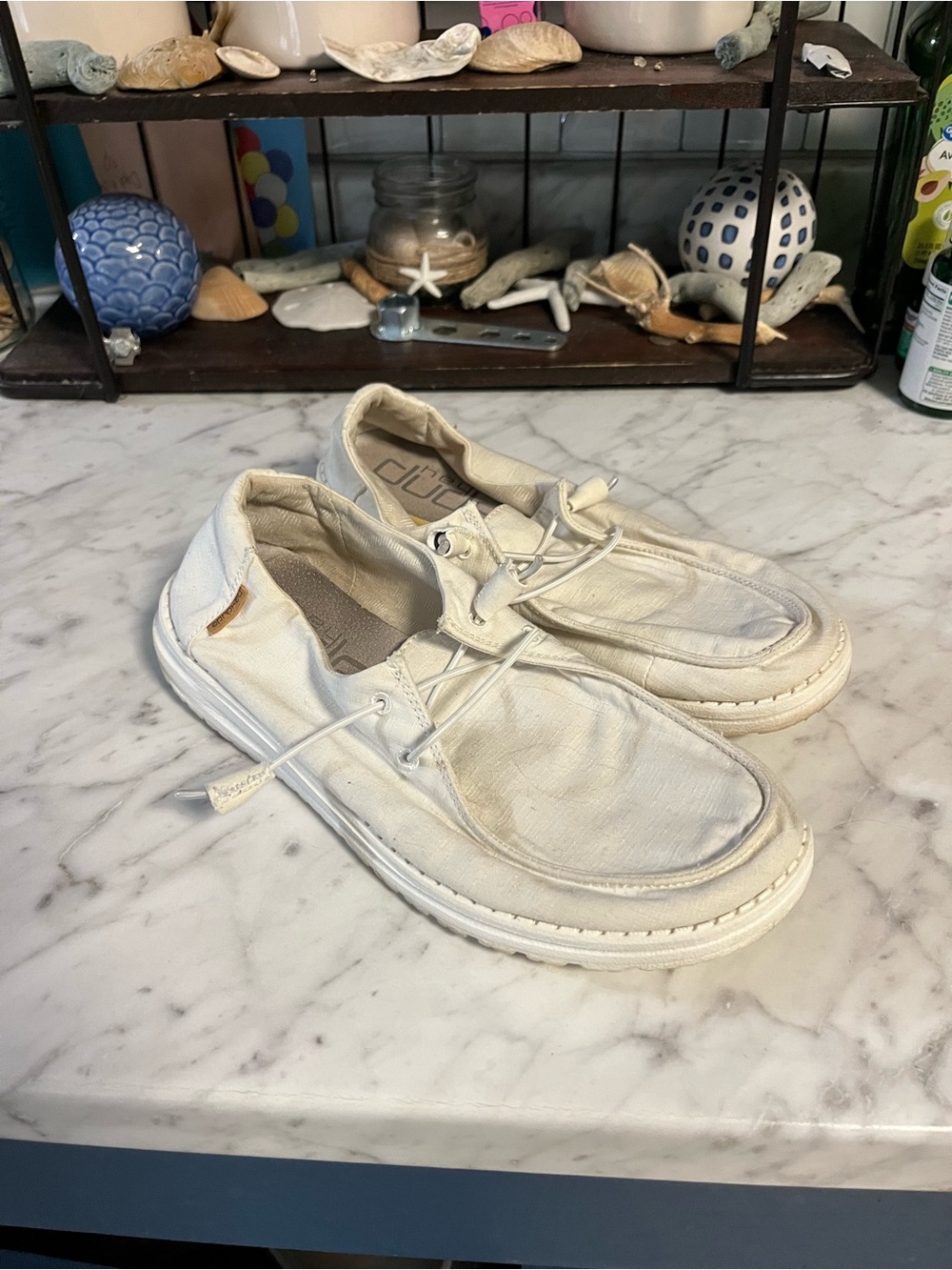 Hey Dude women’s Natural White Slip-On Sneakers size 9